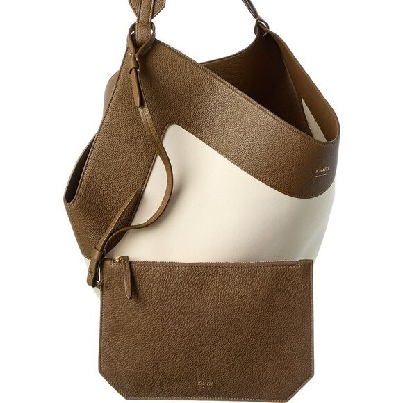 Khaite Lotus Medium Canvas & Leather Tote, Green - Picture 3 of 4